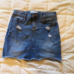 Abercrombie kids girls distressed denim skirt